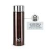CELLO H2O Stainless Steel Water Bottle for Office & Daily Use 1000 ml, Brown | Single Wall Freezer & Fridge Safe, Lightweight & Stylish Leakproof Rustproof Steel Water Bottle for School, Gym & Travel view 2