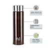 CELLO H2O Stainless Steel Water Bottle for Office & Daily Use 1000 ml, Brown | Single Wall Freezer & Fridge Safe, Lightweight & Stylish Leakproof Rustproof Steel Water Bottle for School, Gym & Travel view 3