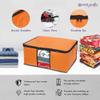 Pretty Krafts Set of 4 Non Woven Underbed Storage Bag with Handles, Clear Window & Zipper Lock | Quilt, Comforter & Blanket Cover Organiser | Foldable Cloth Storage Closet Bag (62x45x30cm, Orange) view 4