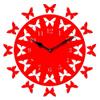 Sehaz Artworks 12-Butterflies Manufactured Wood 10 inch Designer Wall Clock for Home and Kitchen - Red view 1