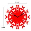 Sehaz Artworks 12-Butterflies Manufactured Wood 10 inch Designer Wall Clock for Home and Kitchen - Red view 3