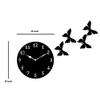 Sehaz Artworks Wall Watch for Home | Wooden Wall Clock for Living Room Stylish Latest | Analog Clocks for Home | Designer Wooden Butterflies Clocks 10 Inch Brown view 2
