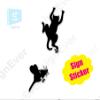 SIGN EVER Scared Cat Curious Mouse Rat Funny Toilet Bathroom Funny Sticker Door Sign Signage V Decal for Wall Fridge Furniture Home Door Black (14x9cm) view 3