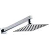Steadfast| Ultra Slim Shower 6 X 6 Stainless Steel 304 Grade + 15 Inch Heavy Square Shower Arm 18 Ghz + Square Flange Complete Set view 1