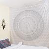 Silver Ombre Mandala Tapestry Unique Collection by Textile export creations Creations, Hippie Wall Hanging Tapestries,Twin Mandala Tapestry Wall Hanging,Throw Bedspred view 1