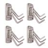 PROMIXO Premium Stainless Steel 3 Pin (Pack of 4) Cloth Hanger Wall Mounted Bathroom Cloth Hanger,Coth Wall Hook,Door Hooks Rail for Hanging Keys,Clothes,Towel. view 1