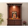 Art n Store: Shirdi Sai Baba Sitting on a Throne Under the Parasol HD Printed Religious & Decor Picture with Plain Brown Frame (7 X 9 Inches_Brown Wood) view 4
