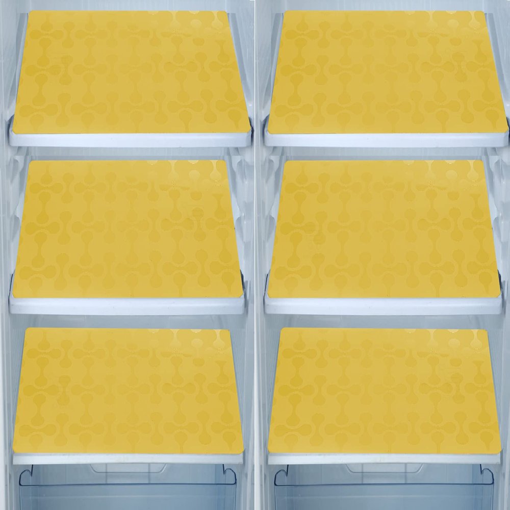 E-Retailer Fridge Drawer Mats/Fridge Mats Pack of 6 Pcs 11X17 inches(Yellow)