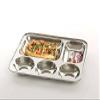 AIA India Stainless Steel 5 in 1 Five Compartment Divided Dinner Plate Idli Serving Plate/Dosa Plate Thali | Length 14.00 Inch view 2