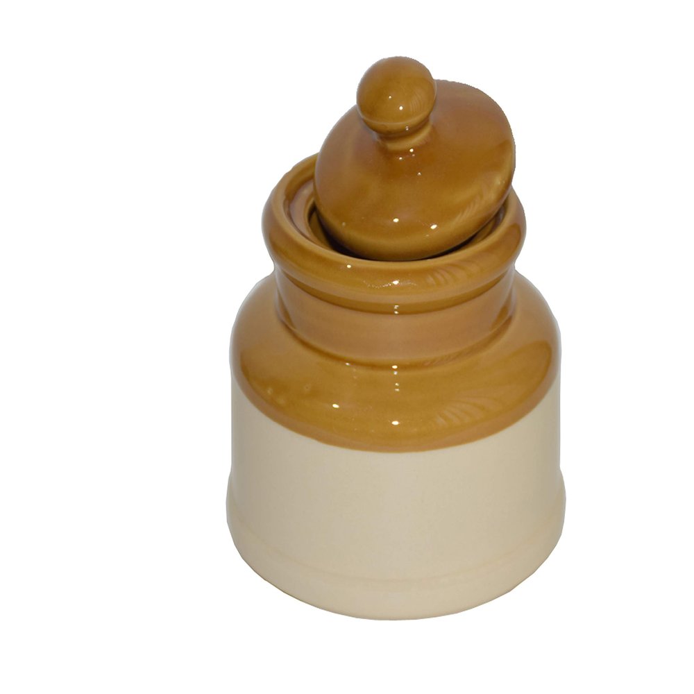 Pure Source India Ceramic Pickle Jar - 500 ml, 1 Piece, Multicolor