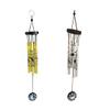Ryme Vastu/Feng Shui Combo of Golden and Silver Color Wind Chimes with Yin Yang Printed on 5 Rods for Good Luck view 1