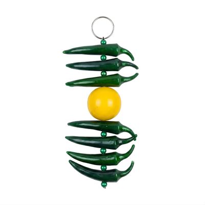 Salvus App SOLUTIONS Vastu Feng Shui Aluminium Wall Hanging Showpiece Nimbu Mirchi Latkan Nimbu Mirch Wall Hanging Nimbu Mirchi Door Hanging3*1.3 * 8.5 inch nimbu mirchi Hanging