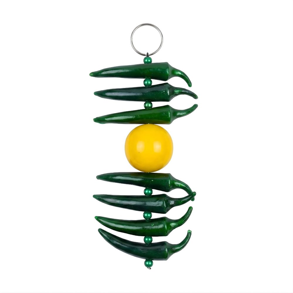 Salvus App SOLUTIONS Vastu Feng Shui Aluminium Wall Hanging Showpiece Nimbu Mirchi Latkan Nimbu Mirch Wall Hanging Nimbu Mirchi Door Hanging3*1.3 * 8.5 inch nimbu mirchi Hanging