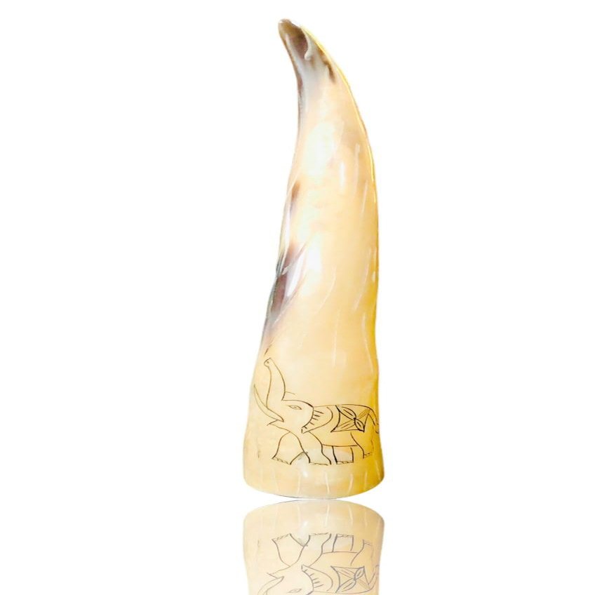 INSTOOK Souvenir Stone Horn Decorative Showpiece for Living Room Office Drawing Room Home Dcoration and Gifts (21 cm)