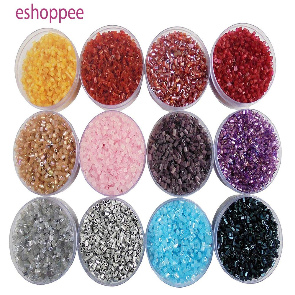 eshoppee 240 Gm Glass Cut Beads Approx 18000 Pcs glass seed beads for jewellery making kit art and crafts materials for embroidery necklace bracelet earring making materials diy kit