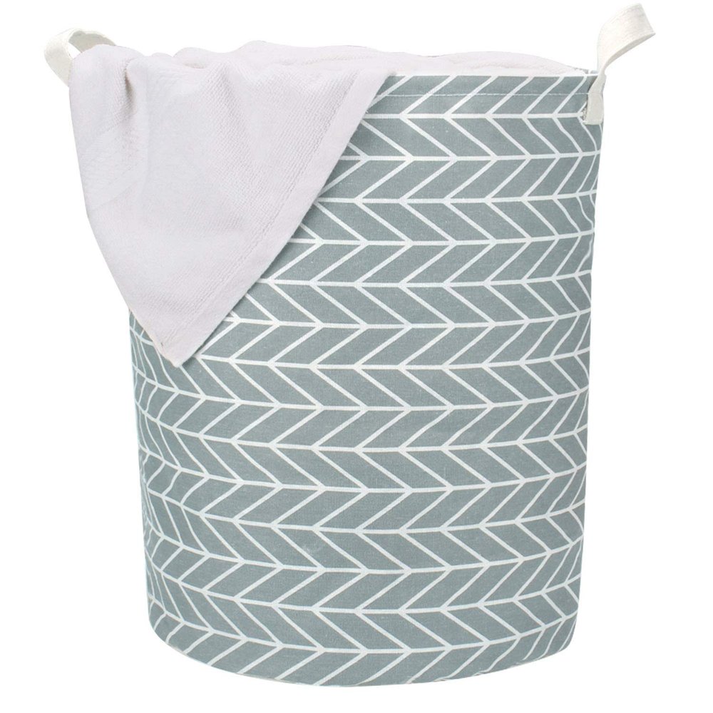 HomeStorie Cotton Foldable Laundry Bag for Clothes, 38 Ltr, Pack of 1, Grey (AR1744)