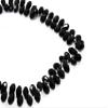 The Design Cart Black Transparent Small Top Hole Drop Crystal Beads (5 mm *10 mm) (1 String) for Jewellery Making, Beading, Arts and Crafts, Embroidery view 1
