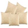 IM FAB EMBOSE SELF Design Velvet Cushion Covers '40X40cm' or '16X16inches' (Set of 5 pcs) (Beige) view 2