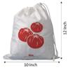 Arka Home Products 100% Cotton Vegetable Drawstring Storage Fridge Bags Eco-Friendly, Non-Toxic, Washable, Reusable (10 X 12 Inches,Off-White) - Set Of 6 view 3