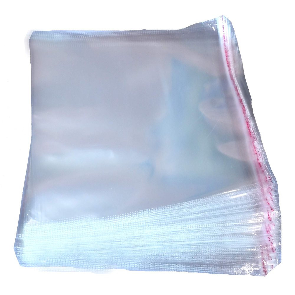 Ideal for Packing Plastic polythene Clear Bags Transparent Pouches for Garments Clothes Saree Shirt etc Self Adhesive BOPP Bags Pack of 100,(12"16") inch
