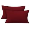 Linenovation Cotton 300 TC Pillow Cover, Standard -18 x 28 Inch, Maroon, 2 Pieces view 1