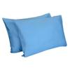 Linenovation Cotton 300 TC Pillow Cover, Standard -18 x 28 Inch, Sky Blue, 2 Pieces view 1