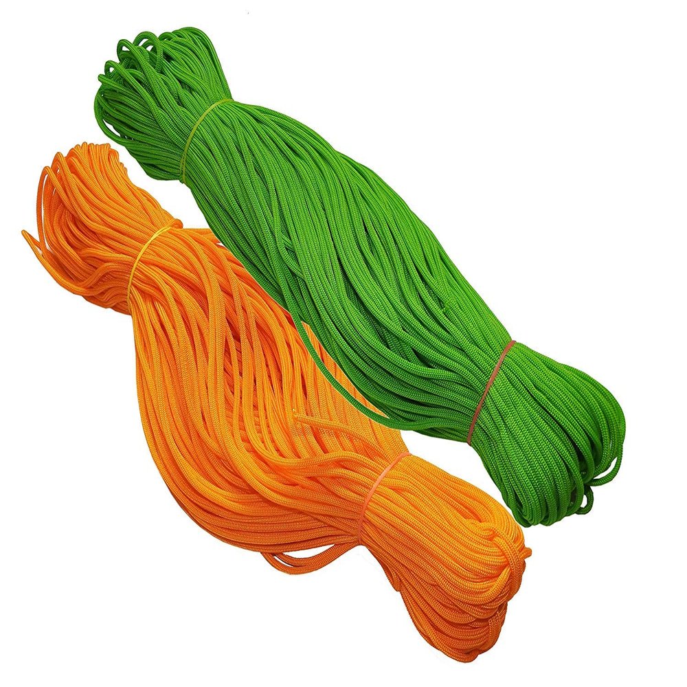 Happycraft Set of 2 Nylon 2mm Macrame Cord (60 Meters) 6 ply Nylon Knotting Poly Propylene Cord for Macrame (Approx - 200 Grams) Ideally Used for Jewelry Making, Bags and Various Other Craft Projects.