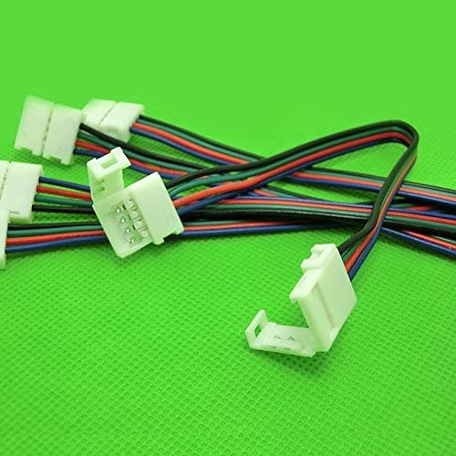 Global Tech 4 Pin 5050 3528 Led Rgb Connector Wire Led Strip Extension Cable (10 Cm) -4 Pieces, Multicolor