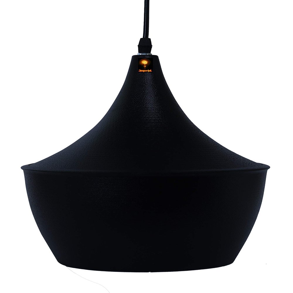 Imper!al Dholak Hanging Pendant Ceiling Light with Filament Bulb (Black)