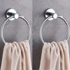 Handy Bathroom Accessories Stainless Steel Round Shape Towel Ring |Napkin Holder 2pcs view 1