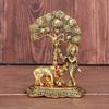 Prince Home Decor &Metal Krishna with Cow Standing Under Tree Plying Flute Gold Plating with Om Shape Insence Sticker Holder Stand by Prince Home Decor & Gifts(12 cm x 8 cm x 17 cm,(Gold) view 1
