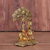 Prince Home Decor &Metal Krishna with Cow Standing Under Tree Plying Flute Gold Plating with Om Shape Insence Sticker Holder Stand by Prince Home Decor & Gifts(12 cm x 8 cm x 17 cm,(Gold) view 3