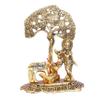 Prince Home Decor &Metal Krishna with Cow Standing Under Tree Plying Flute Gold Plating with Om Shape Insence Sticker Holder Stand by Prince Home Decor & Gifts(12 cm x 8 cm x 17 cm,(Gold) view 4