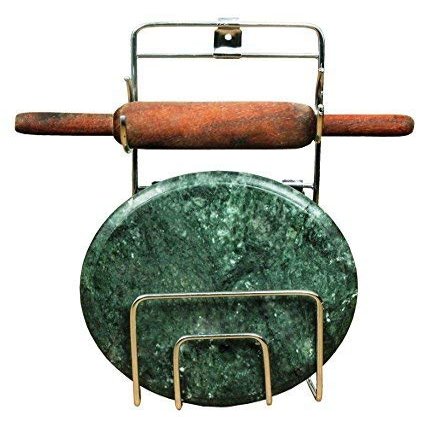 A R International Stainless Steel Royal Aakriti Rolling Pin Holder/Chakla Belan Stand