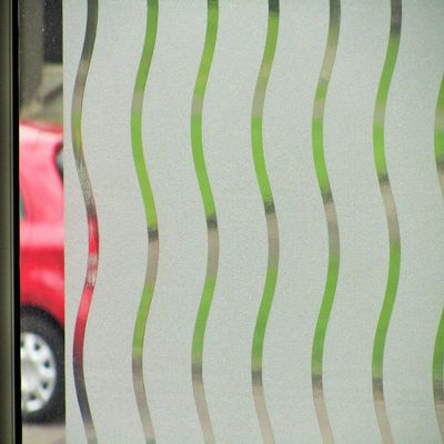 CVANU Privacy Window Film Floating Waves Frosting Film Window Sticker Frosted Vinyl Sheets for Front Door/Bathroom/Sidelight/Small Windows, 12''x84''