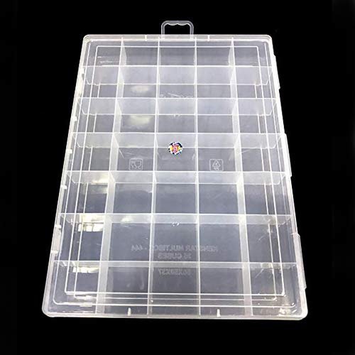 SPC Plastic Grid Box Organizer for Jewelry, Hair Pins, Medicines, Craft Material, Hardware with 35 Partitions/Sections, White