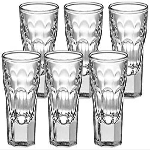 Uniglass Marocco Vodka & Tequila Shot Glass Set | 45ml Heavy Base Shooter Glasses | Set of 6 Clear Shot Glass for Home Bar