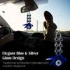 GJ Evil Eyes Hanging for Home, Office & Car | Nazar Battu Car Hanging Ornament for Car Dashboard & Rear View Mirror | Good Luck & Positive Energy Decor Gift - Blue (7 cm x 10 cm x 7 cm); Glass view 4
