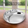 Expresso - Heavy Duty Stainless Steel Round New Dinner Plate w/ 5 Sections Divided Mess Trays for Kids Lunch, Camping, Events & Every Day Use Kitchenware view 2