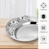 Expresso - Heavy Duty Stainless Steel Round New Dinner Plate w/ 5 Sections Divided Mess Trays for Kids Lunch, Camping, Events & Every Day Use Kitchenware view 3