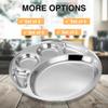 Expresso - Heavy Duty Stainless Steel Round New Dinner Plate w/ 5 Sections Divided Mess Trays for Kids Lunch, Camping, Events & Every Day Use Kitchenware view 4