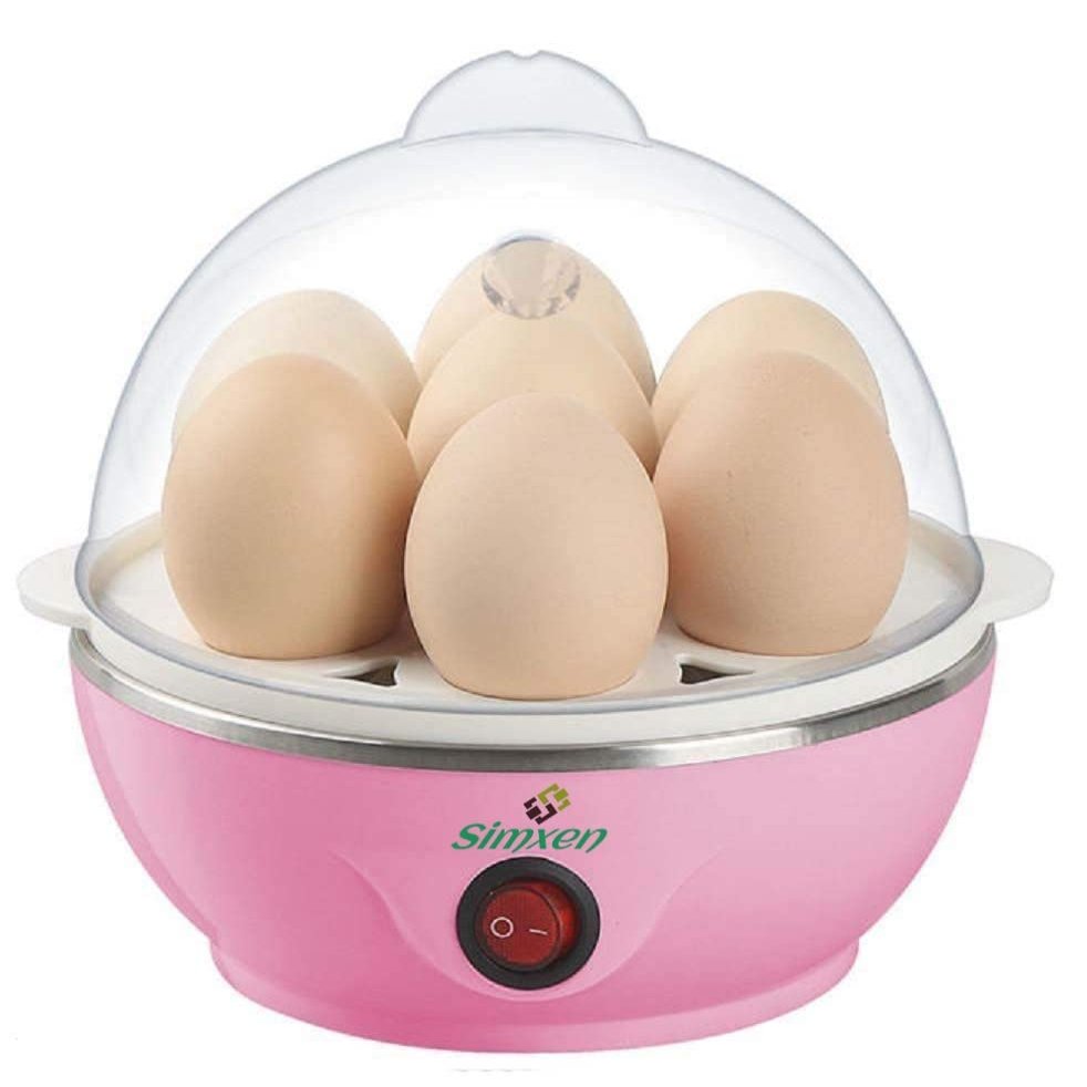 Simxen Plastic Egg Boiler Electric Automatic Off 7 Egg Poacher For Steaming, Cooking Also Boiling And Frying 400 W (Blue, Pink ), ?25 ML