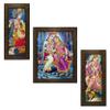 Indianara 3 PC Set of Radha Krishna Paintings (1481) Without Glass 5.2 X 12.5, 9.5 X 12.5, 5.2 X 12.5 inch view 1