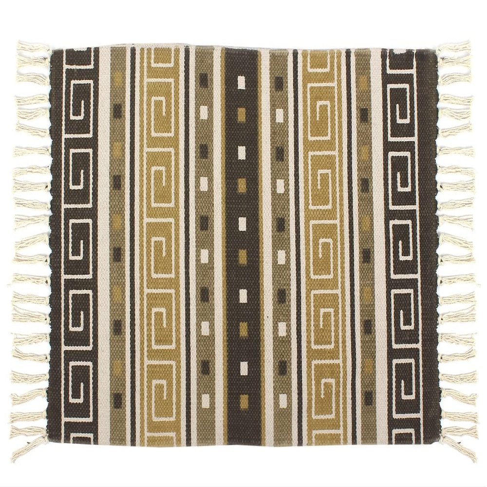 Sontronix Geometric Rug (Beige, Cotton, 1.5 X 2.5 Feet)