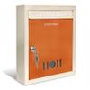 Plantex Letter Box/GI Steel Complaint Box/Suggestion Box/Donation Box with Key Lock/Letter Box for Home/Office/Hotel Gate/Post Box (Orange & Ivory) - Wall Mount A4 Size view 1
