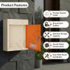 Plantex Letter Box/GI Steel Complaint Box/Suggestion Box/Donation Box with Key Lock/Letter Box for Home/Office/Hotel Gate/Post Box (Orange & Ivory) - Wall Mount A4 Size view 3