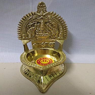 SPS MARKETING Kumbakonam Traditional Kamatchi Vilaku/Kamakshsi Devi Maa Brass Oil Lamp/Regional Kamatchi Lamp Kamatchi Vilakku for Home Deepam (5 inch)