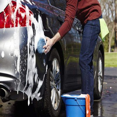 PRIKNIK Wash and Dry 2-in-1 Multipurpose Microfibre High Permance Cleaning Sponge(2 Pieces) Home Kitchen Car Bike Vehicle Washing Cleaning Shining -Compatible with R-enault K-wid
