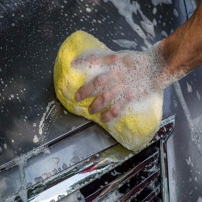 PRIKNIK Wash and Dry 2-in-1 Multipurpose Microfibre High Permance Cleaning Sponge(2 Pieces) Home Kitchen Car Bike Vehicle Washing Cleaning Shining -Compatible with Volkswagen P-olo C-Ross