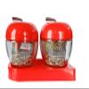 RichCraft International Set Of 2 Multi Purpose Red Appy Jars - Plastic Cap With Glass Base -Capacity 250 Gms - Free Base Plate view 1